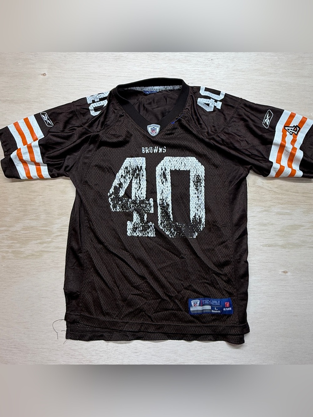 VTG Y2K Peyton Hillis Cleveland Browns NFL Reebok Jersey Youth Boys L 14-16 #40